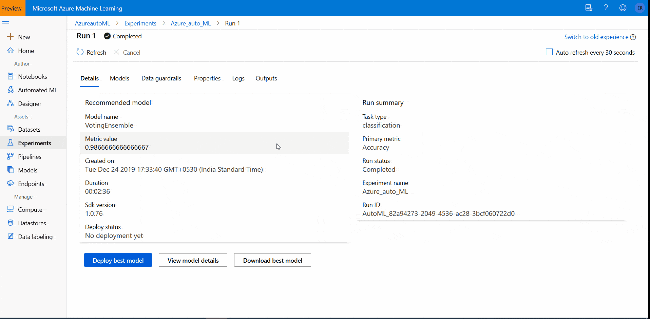Azure Automated Machine Learning